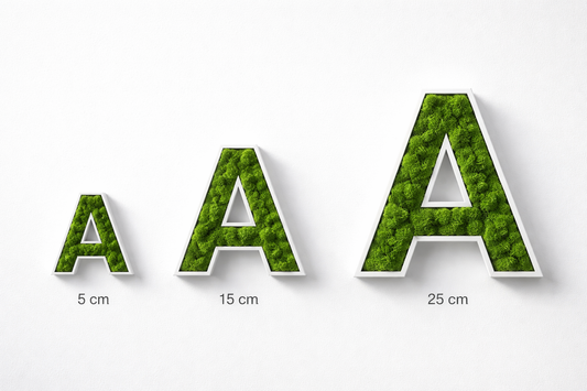 Mosbogstav – Personligt Design med Kunstigt Mos