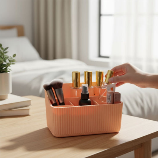 Rillet makeup-organizer med seks rum