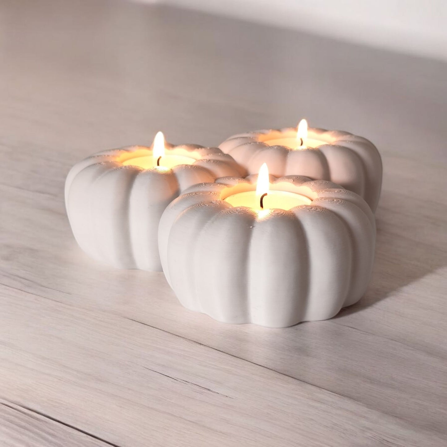 Græskar LED fyrfadslys - 3 stk