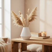 Geometrisk rillet vase